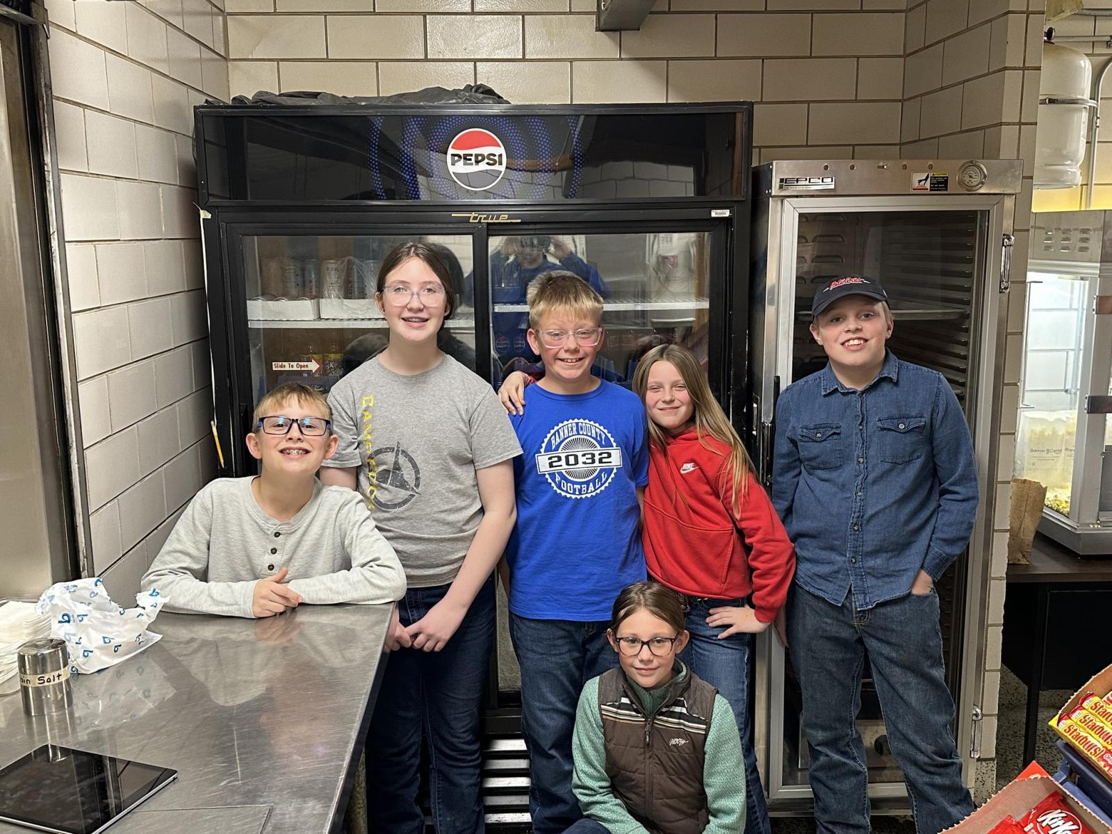 Students working the concessions stand 