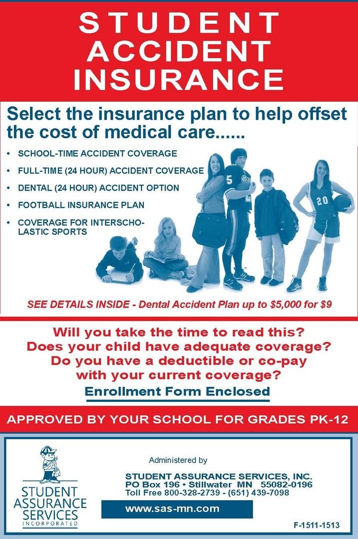 Student accident insurance brochure page 1